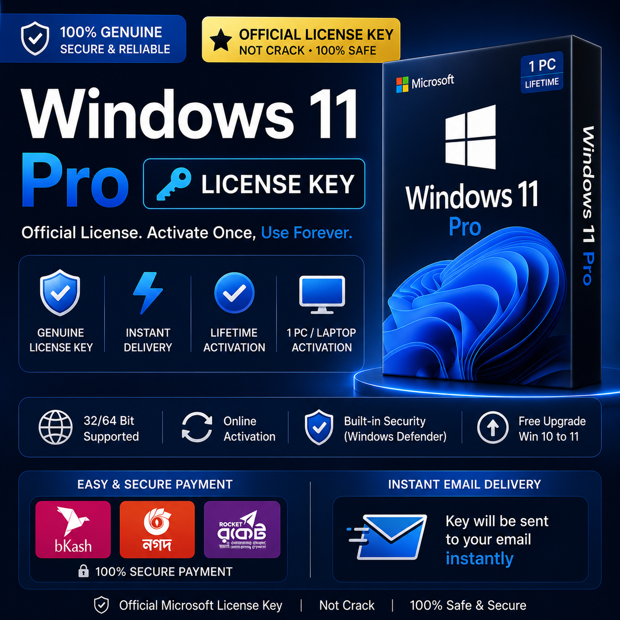 Get Genuine Windows 11 Pro License BD - Fast & Secure