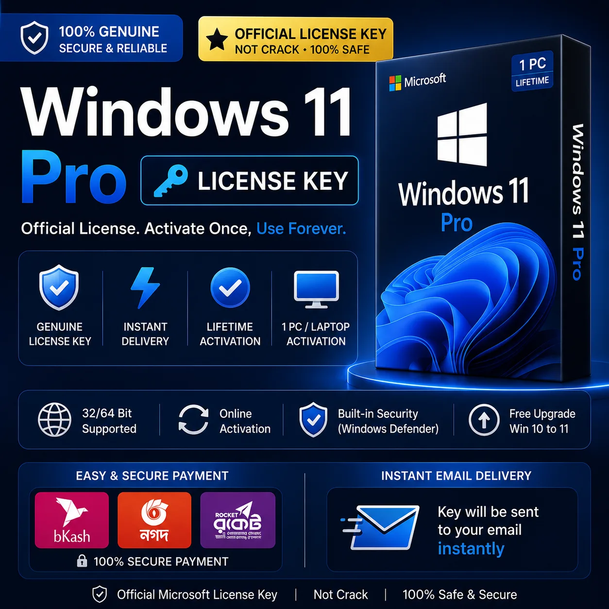 Get Genuine Windows 11 Pro License BD - Fast & Secure