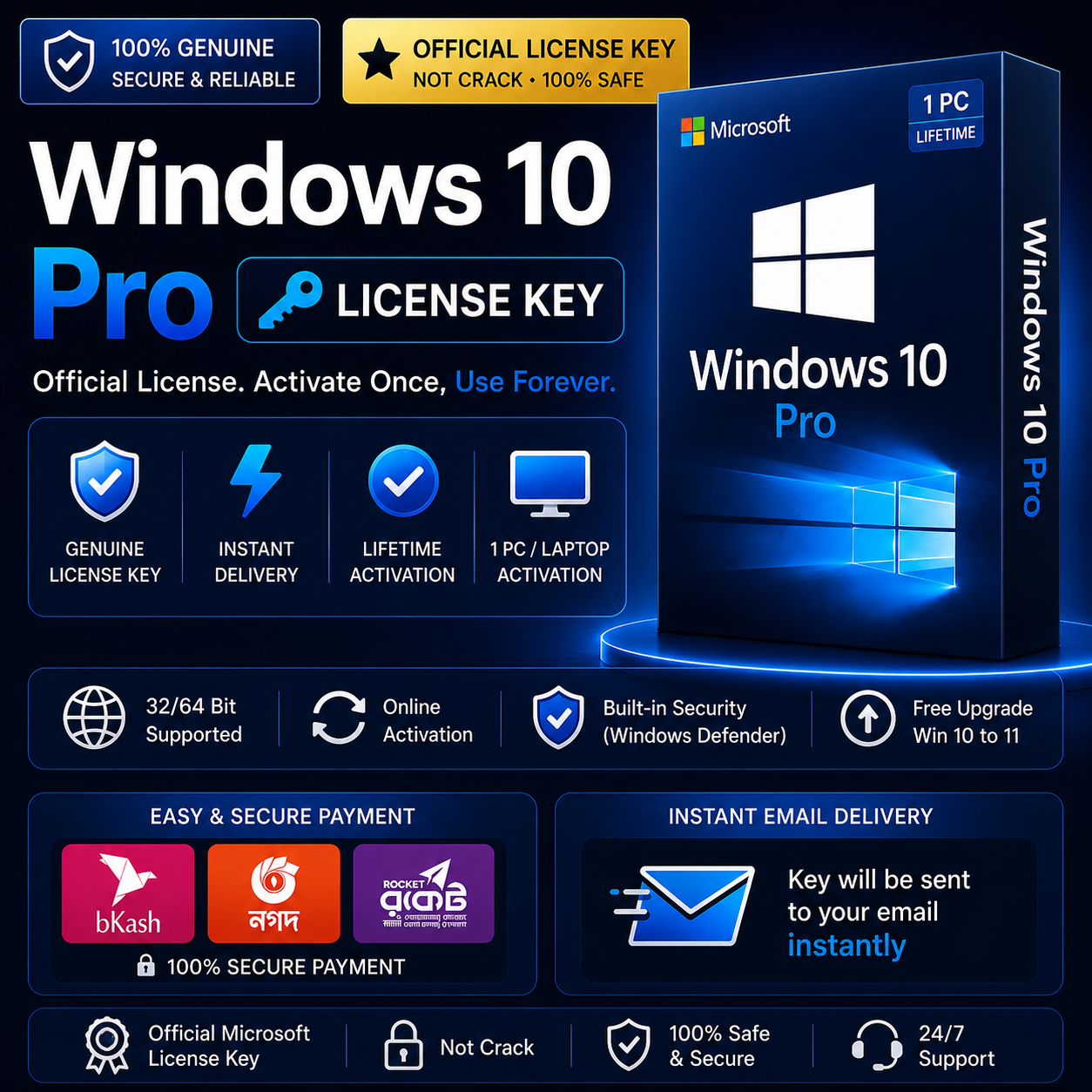 Get Official Windows 10 Pro License BD - Genuine & Secure