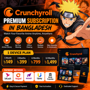 Buy Crunchyroll Subscription in Bd with bKash, Nagad